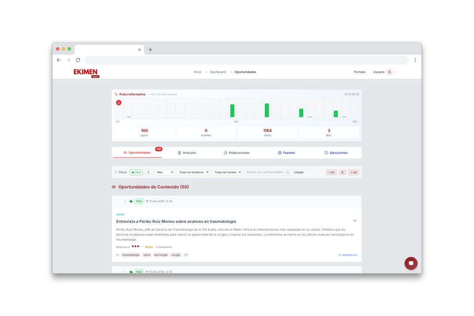 Visualización y enriquecimiento de noticias