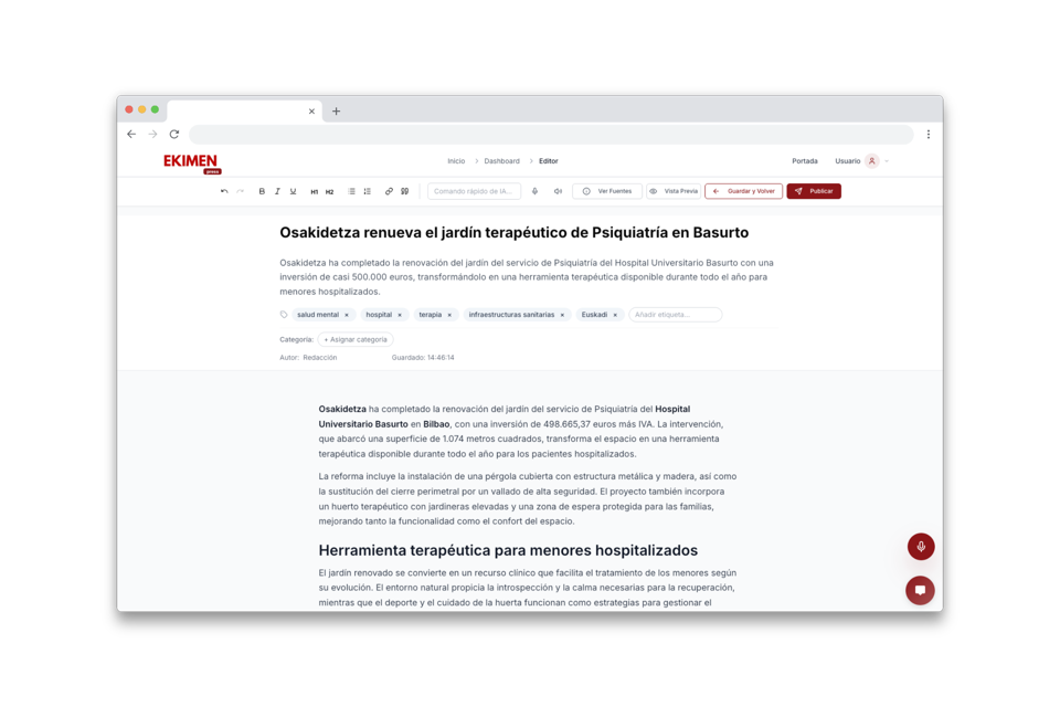 Redacción de noticias